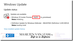 RS3 Windows 10 Insider Preview 16291
