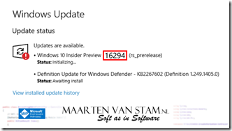 RS3 Windows 10 Insider Preview 16294