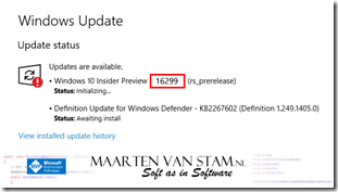 RS3 Windows 10 Insider Preview 16299