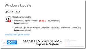 RS4 Windows 10 Insider Preview 16281